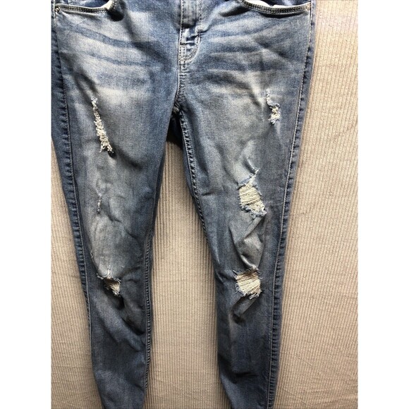 Guess Denim Jeans Size 27R Power Stretch Skinny Distressed Factory Destroyed - Picture 3 of 16
